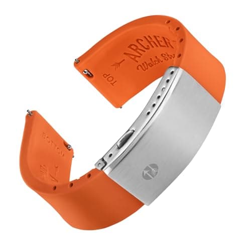 Image of Archer Watch Straps - Quick Release Custom Fit Silicone Watch Strap (Portland Orange, 18mm)