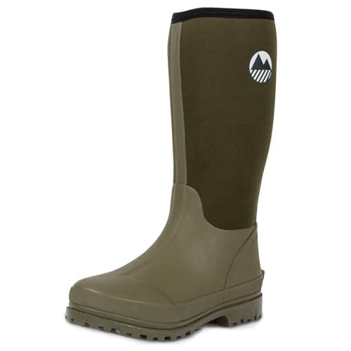 Image of Lakeland Active Women's Rydal Neoprene Insulated Rubber Wellington Mucker & Yard Boots - Moss Green - 9 UK