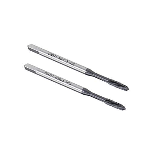 Image of sourcing map M3 x 0.5 Spiral Point Threading Tap, H2 Tolerance High Speed Steel TICN Coated, Round Shank with Square End, DIN371/376, Metric Screw Taps Tapping Bit for Thread Repair, 2pcs