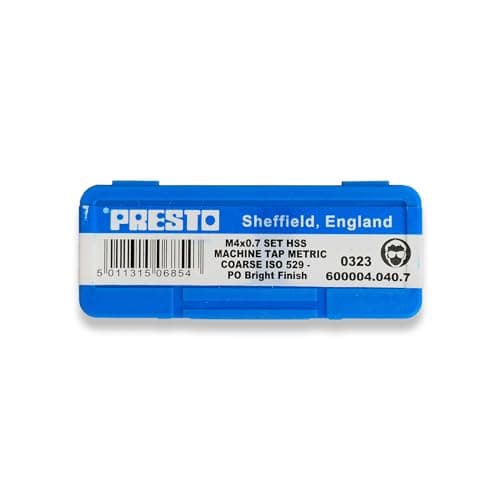 Image of Presto M4 x 0.7 HSS Metric Hand Tap Set (Pack of 3) 600004.040.7 from RDGTools