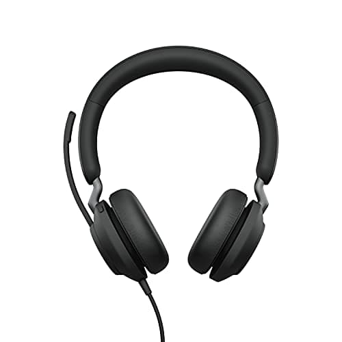 Image of Jabra Evolve2 40 PC Headset – Noise Cancelling Microsoft Teams Certified Stereo Headphones With 3-Microphone Call Technology – USB-A Cable – Black
