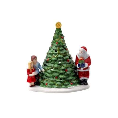 Image of Villeroy & Boch Christmas Toys Santa on the Tree, Hard Porcelain, Wax, Green/Multi-Colour 20 x 17 x 23 cm(One Size)