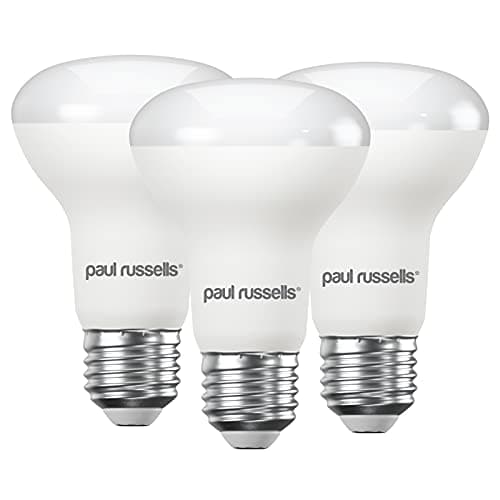 Image of paul russells E27 Spotlight 8W LED Reflector R63 Light Edison Screw, 40w Equivalent Bulb, 710 Lumen, 2700K Warm White, Frosted 120° Beam Angle ES Energy Saving Lightbulbs, 3 Pack