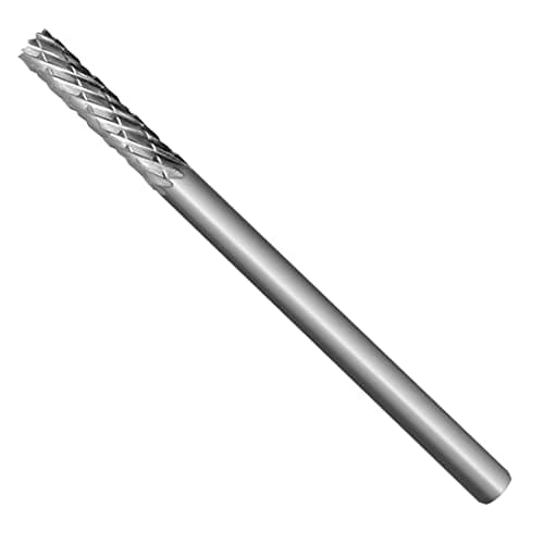 Image of HAUTMEC Tungsten Carbide Rotary Burr Bit YG6, 1/8" Shank Double Cut Die Grinder Bit, Low Vibration Precision Rotary File for Metal Grinding, Engraving & Deburring (3mm Cylinder Flat End) – HT0200