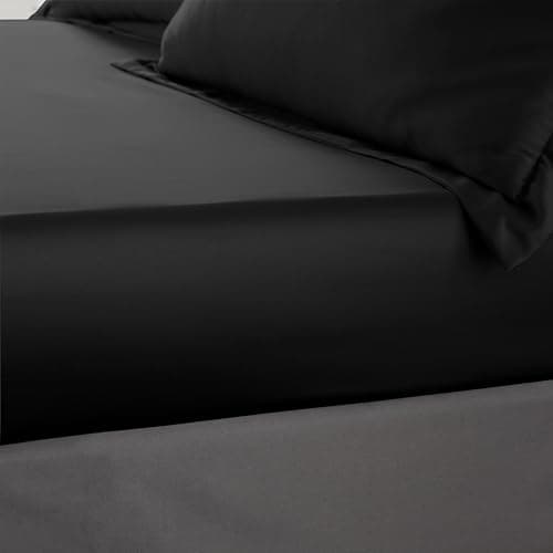 Image of Catherine Lansfield Silky Soft Satin King Fitted Sheet Black