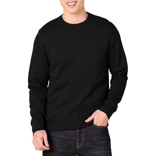 Image of Amazon Essentials Men's Fleece Crew Neck Sweatshirt (Available in Big & Tall), Black, M