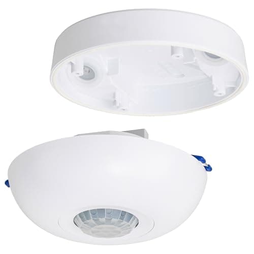 Image of SEBSON Motion Sensor Indoor - Recessed or Surface Mounted Ceiling Installation - Programmable PIR Sensor, Range 8m/360°, LED Compatible 1000W, 3-Wire