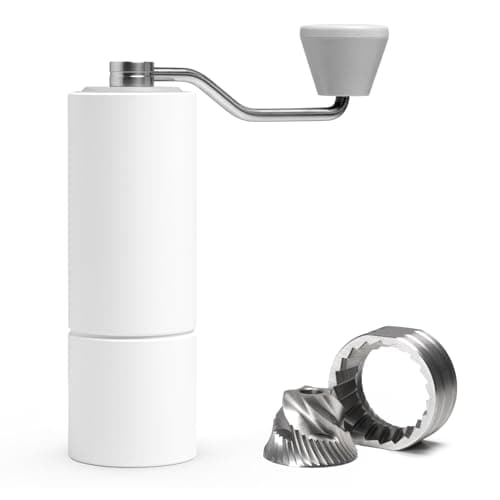 Image of TIMEMORE Manual Coffee Grinder with Stainless Steel Conical Burr Coffee Grinder Chestnut C2 Internal Adjustable Setting Capacity 20g Pour Over Coffee for Travel, Camping, Home White