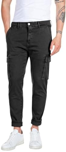 Image of Replay Men's Jaan Jeans, 040 Black, 34 W/32 L