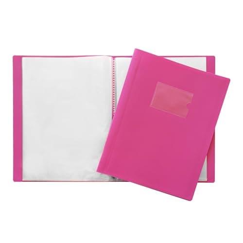 Image of Janrax A4 Pink Flexible Cover 40 Pocket Display Book - Presentation Folder