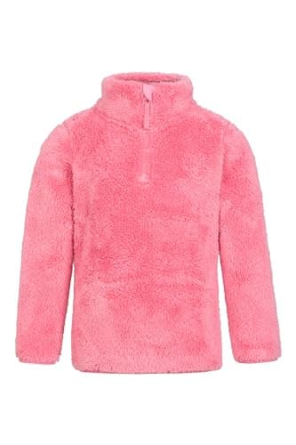 Image of Mountain Warehouse Teddy Kids Unisex Half-Zip Fleece - Lightweight Breathable, Warm & Cosy, Sweatshirt For Boys & Girls - Best for Spring Summer & Outdoors Pink Kids Size 3-4 Years