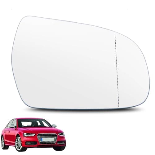 Image of AUTOXBERT Wing Mirror Glass Right Side Convex Fit For Audi A4 2010 2011 2012 2013 2014 2015 Driver Side STICK-ON With Blind Spot