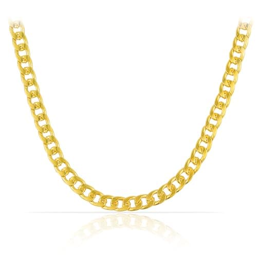 Image of BSBUY Fake Gold Chain Fancy Dress Gangster Thick Gold Chain Necklace, 65cm Unisex Adult Hip Hop Costume Accessory