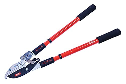 Image of Amtech U2880 Telescopic Ratchet Anvil Heavy Duty Lopper, Tree and Branch Cutters, Can be Extended Over 31.5" Red, Black
