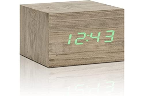 Image of Gingko Cube Click Clock Ash, GK08G12