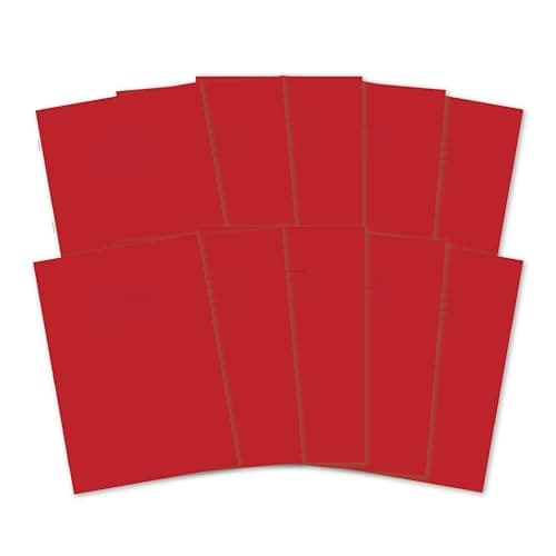 Image of Hamelin A4 Exercise Books, 48 Pages, Red, Pack of 10 for School, 8 mm Ruled and Margin