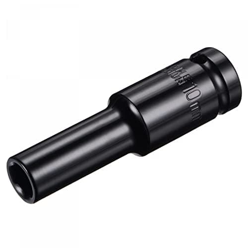 Image of sourcing map 1/2" Drive by 10mm Deep Impact Socket, Heat-Treated CR-V Steel 3.15" Length, 6-Point Metric Sizes