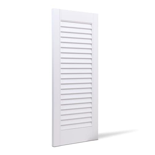 Image of Bortaberg Louvre Door, Pine Wood, Vented Open, Natural or White Color, Slatted Wardrobe Doors, Internal Louvre Cupboard Doors, Various Sizes (White, 2013mm (79'') x 294mm (11.6''))