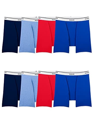 Image of Fruit of the Loom Men's Lightweight Active Cotton Blend Underwear, Boxer Brief-8 Pack-Assorted Colors, XL (Pack of 8)
