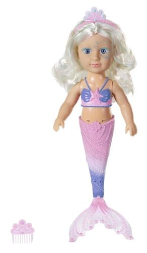 Image of BABY born Little Sister Mermaid 46 cm Doll - Easy for Small Hands, Creative Play Promotes Empathy and Social Skills, for Toddlers 3 Years and Up - Includes Doll, Tiara and Comb