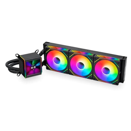 Image of Lian Li GA II LCD 360MM AIO - Asetek 8th Gen - 2.88” IPS LCD screen liquid cooler - Screen recording for videos and photos - Pre-installed daisy-chained ARGB fans or UNI FAN SL-INF fans (GA2ALCD36INB)