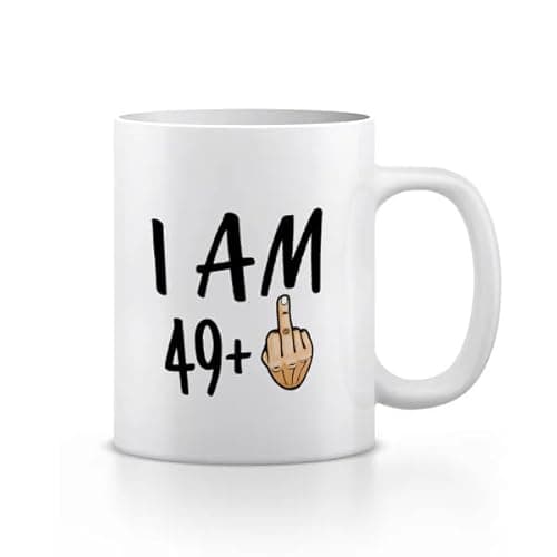 Image of 50th Funny Birthday Coffee Mug – 11 oz Cup for Men & Women – Hilarious Gift for Turning - Dishwasher & Microwave Safe – Perfect for Mom, Dad, Teacher or Anyone (49+)