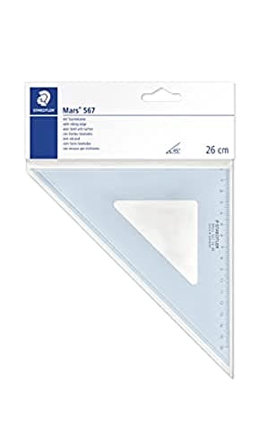 Image of STAEDTLER 567 26-45 Mars Set Square, 25 cm 45/45 Degree - Transparent (Pack of 1)
