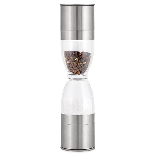 Image of Cole & Mason Harlow Salt and Pepper Duo Mill, 2 in 1 Salt and Pepper Grinder, Kitchen Space Saving Seasoning Solution, Adjustable Grind