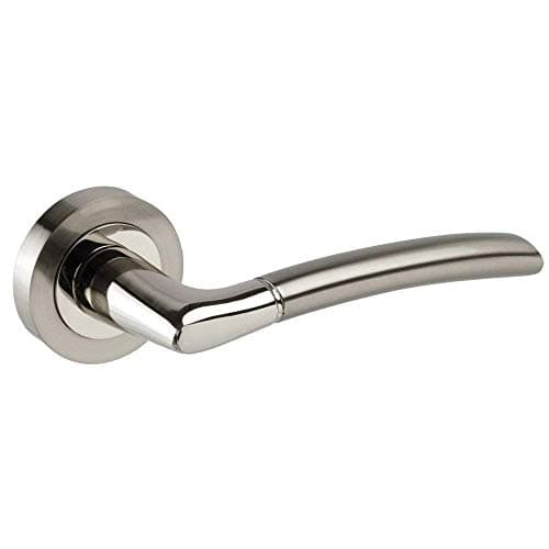 Image of Golden Grace GG606SSK Door Handles Lever Latch On Round Rose in Duo Chrome Finish