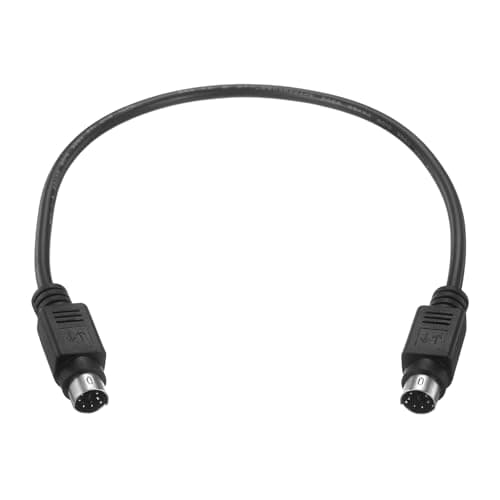 Image of sourcing map 30cm PS/2 Mouse and Keyboard Extension Cable - 28 AWG 6 Pin UL2464 Copper Wires Male to Male Extension Cable for PS/2 Round Mouse Keyboard, Black