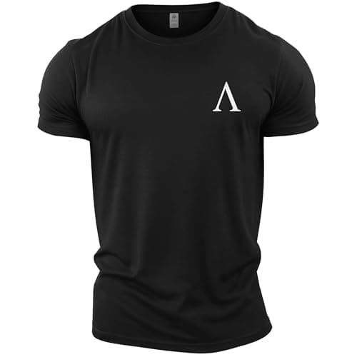Image of GYMTIER Spartan Forged - Symbol Pocket - Men's Gym T-Shirt Bodybuilding Training Workout Lifting Top Clothing, Black, XXL
