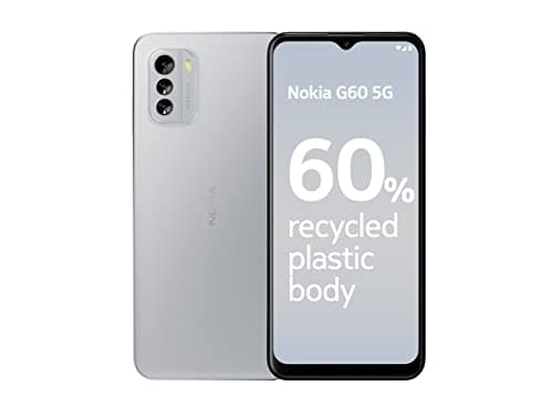 Image of Nokia G60 5G Smartphone, 6.58” HD+ 120Hz display, 4GB RAM & 64GB Storage, Android 12 & 3 OS upgrades, 50MP AI rear camera, 3 Years of Warranty, made of 60% Recycled Plastic, 2 Day battery life – Grey
