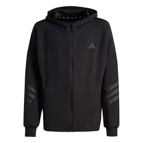 Image of adidas Unisex Kids Future Icons 3 Stripes Full Zip Hoodie Sweatshirt, black/black, 15-16 Years