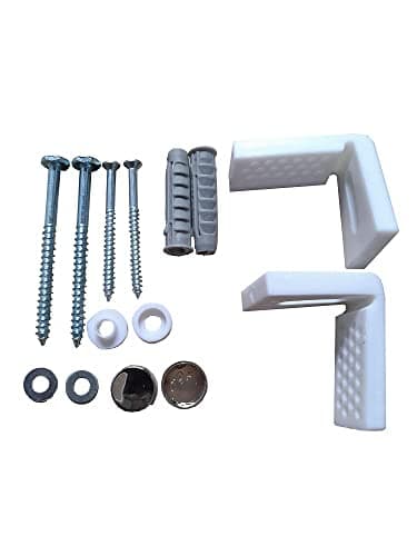 Image of VeeBath Essentials Angled Floor WC Toilet Pan/Bidet Fixing Bolts, Repair Bracket and Screws Bathroom Fitting Kit