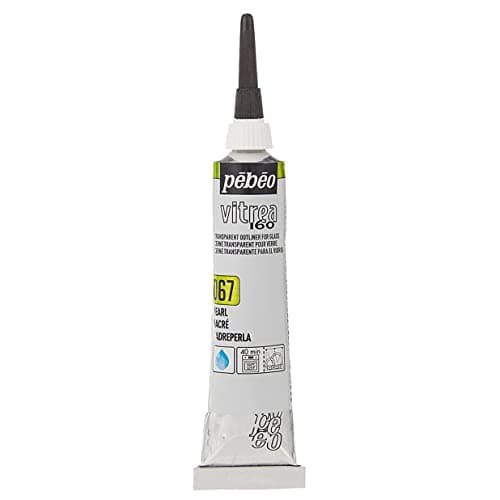 Image of PEBEO Vitrea 160 Glass Paint Outliner 20-Milliliter Tube, Pearl,Pearl, 114067