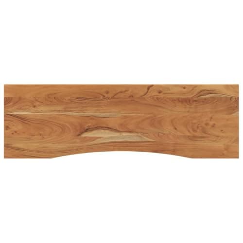 Image of vidaXL - Solid Acacia Wood Desk Top 160x50 cm, Rectangular, Versatile for Office or Dining Table, With Curved Design and Easy-to-Clean Surface