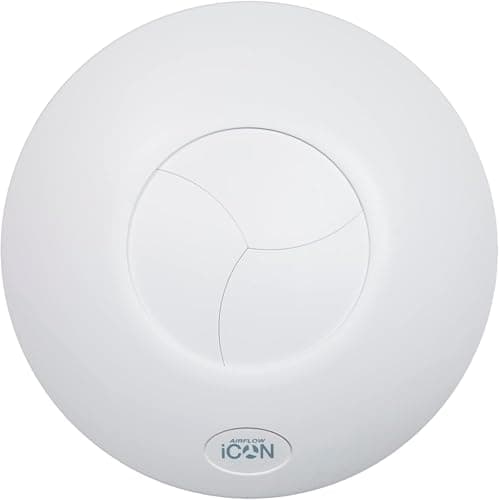 Image of Airflow iCON 15 Extractor Fan 19l/s with Adjustable Run-On Timer (1–30 Minutes) - Iris Open/Close Backdraught Shutter Technology External Grille, 3m PVC Ducting - 100mm Duct - 9.7W, 3-Year Warranty
