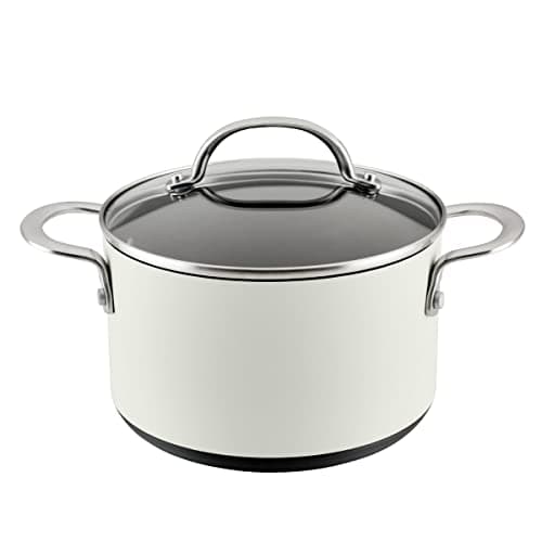 Image of Anolon Achieve Hard Anodized Nonstick Saucepot with Lid, 4 Quart, Cream