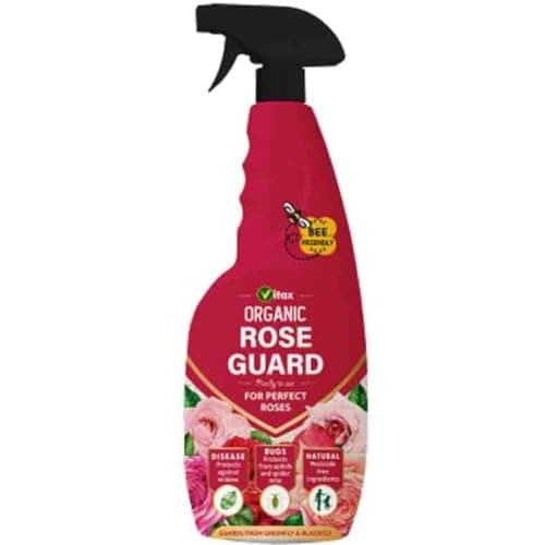 Image of Vitax Organic Rose Guard 750ml | Natural Pest & Disease Protection for Perfect Roses | Bee Friendly & Child Safe Formula | Controls Aphids & Powdery Mildew | Physical Barrier Trigger Spray
