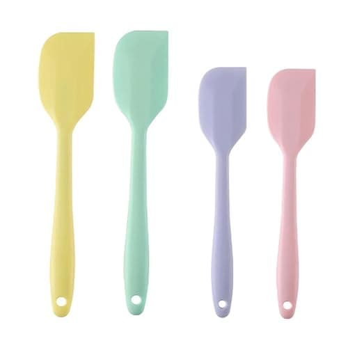 Image of Silicone Spatula Set of 4 - Heat Resistant Flexible Spatula with Stainless Steel Core - Food Grade Premium Good Grip Kitchen Utensils - Seamless, Heavy Duty, BPA Free, Dishwasher Safe (Small + Large)