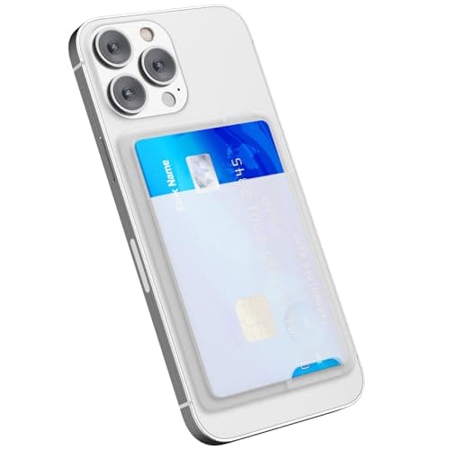 Image of oakxco Phone Wallet Stick On, Secure Phone Card Holder Silicone, Adhesive Pocket Sleeve ID Credit Card, Slim Thin Card Case for Men Women Cute, Compatible with Apple iPhone Samsung Pixel, Clear