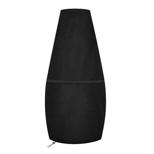 Image of Dokon Large Chimenea Cover Waterproof Chiminea Covers Windproof Anti-UV Heavy Duty Oxford Fabric Outdoor Chimney Cover, Garden Patio Heater Covers (122x21/61cm) - Black