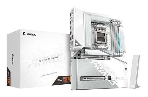 Image of GIGABYTE X870 AORUS STEALTH ICE Motherboard - Supports AMD Ryzen 9000 CPUs, 16+2+2 Phases Digital VRM, up to 8200Hz DDR5 (OC), 2xPCIe 5.0 + 2xPCIe 4.0, Wi-Fi 7, 5 GbE LAN, USB 4