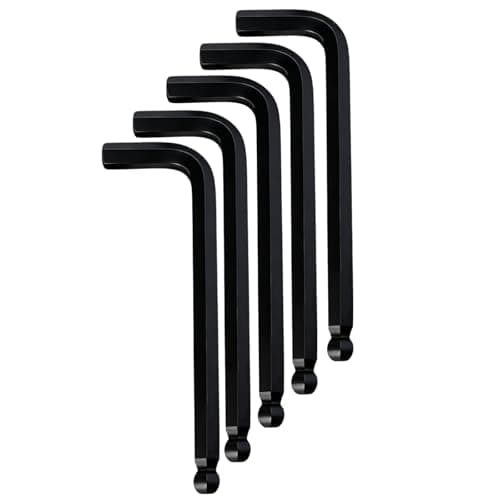 Image of Kesiku 5PC Metric Allen Key Set, 5mm Ball End Small Alan Hex Key L-Shape Hexagon Wrenches Chrome Vanadium Steel Repairing Tool for Home Maintenance DIY