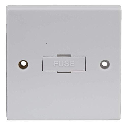 Image of Invero 1 Gang Spur Wall Switch 13 Amp Fused Connection Unit Unswitched - Standard Square White