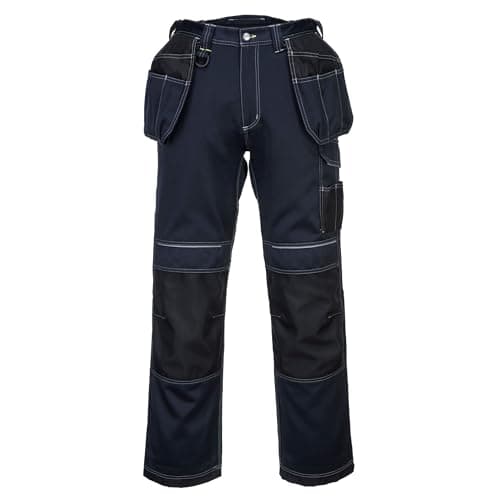 Image of Portwest T602 Reinforced Durable PW3 Holster Work Trouser Navy/Black Short, 38