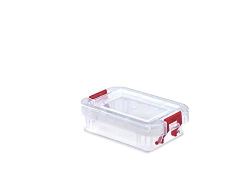 Image of Whitefurze Allstore Container with Silver Clamp, Plastic, Natural, 0.1 Litre