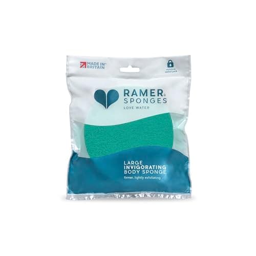 Image of Ramer Invigorating Large Body Sponge, Exfoliating Bath Sponge (Teal)