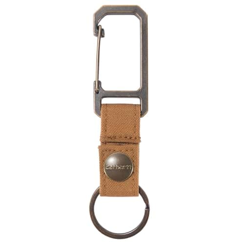 Image of Carhartt unisex adult Nylon Duck Key Keeper, Durable Keychain With Self-locking Clip Wallet, Nylon Duck (Carhartt Brown), One Size US