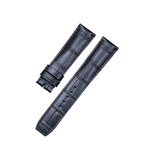 Image of NKCVEZBW Compatible With Baume & Mercier HAMPTON CLASSIMA 10597/10310 Calf Leather Watch Bands Top Layer Leather Accessories(Black without buckle,22mm)